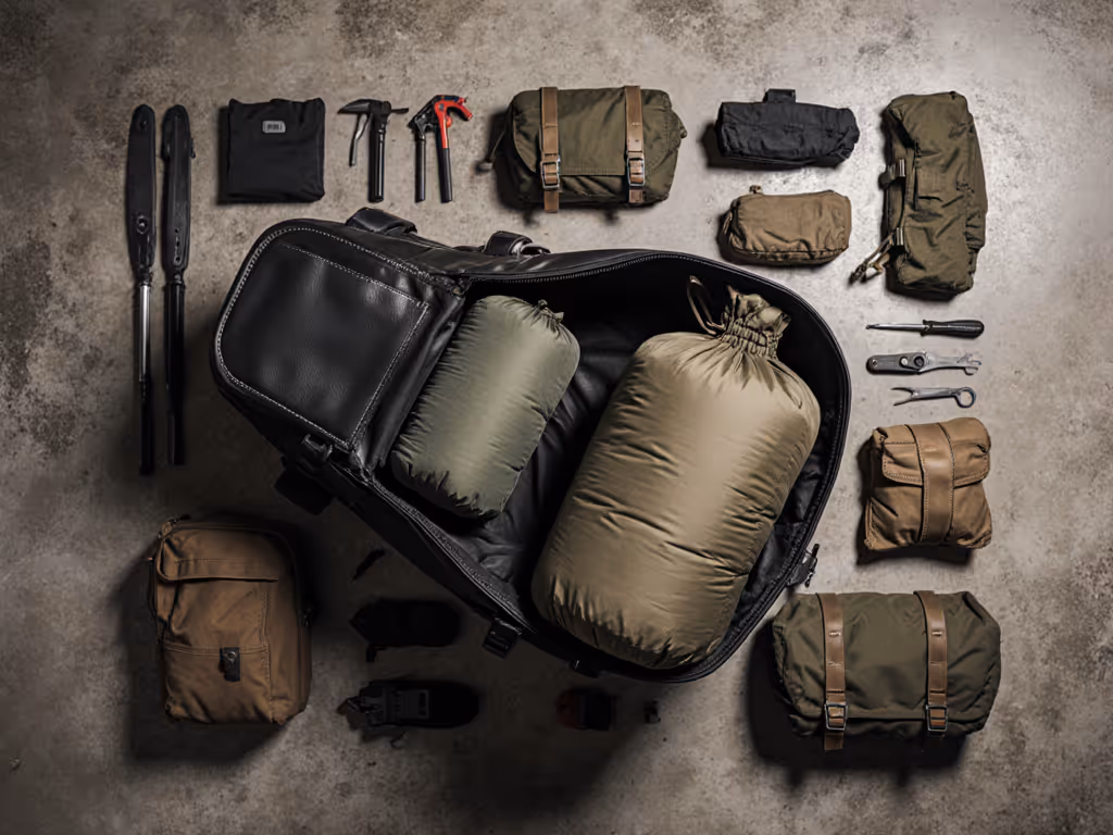 motorcycle_camping_sleeping_bag_packed_in_saddlebag