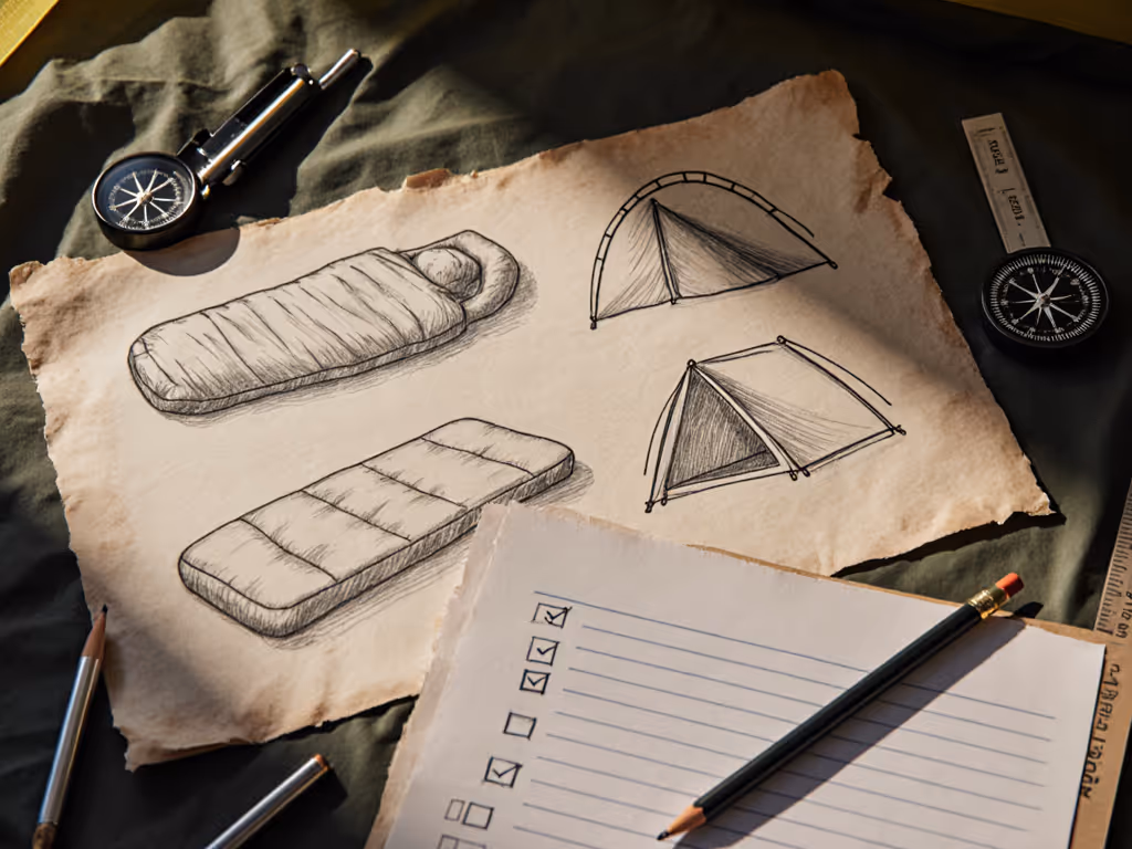 checklist_with_sleeping_bag_pad_and_shelter_sketches
